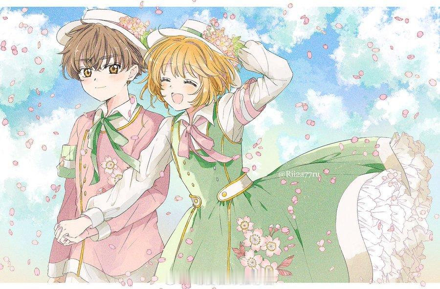 官官也想和樱樱一起踏青哇!画师：Rii2a77ru魔卡少女樱 动漫 ​​​