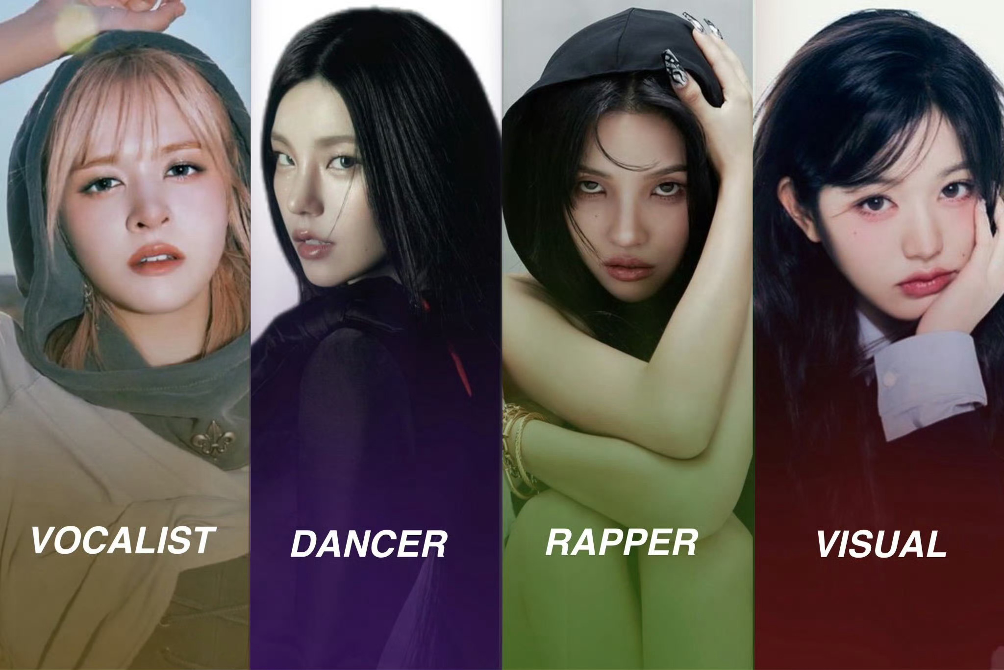 【twi】K-POP四代五代女团的最佳：“主唱、主舞、Rapper、神颜” ​​