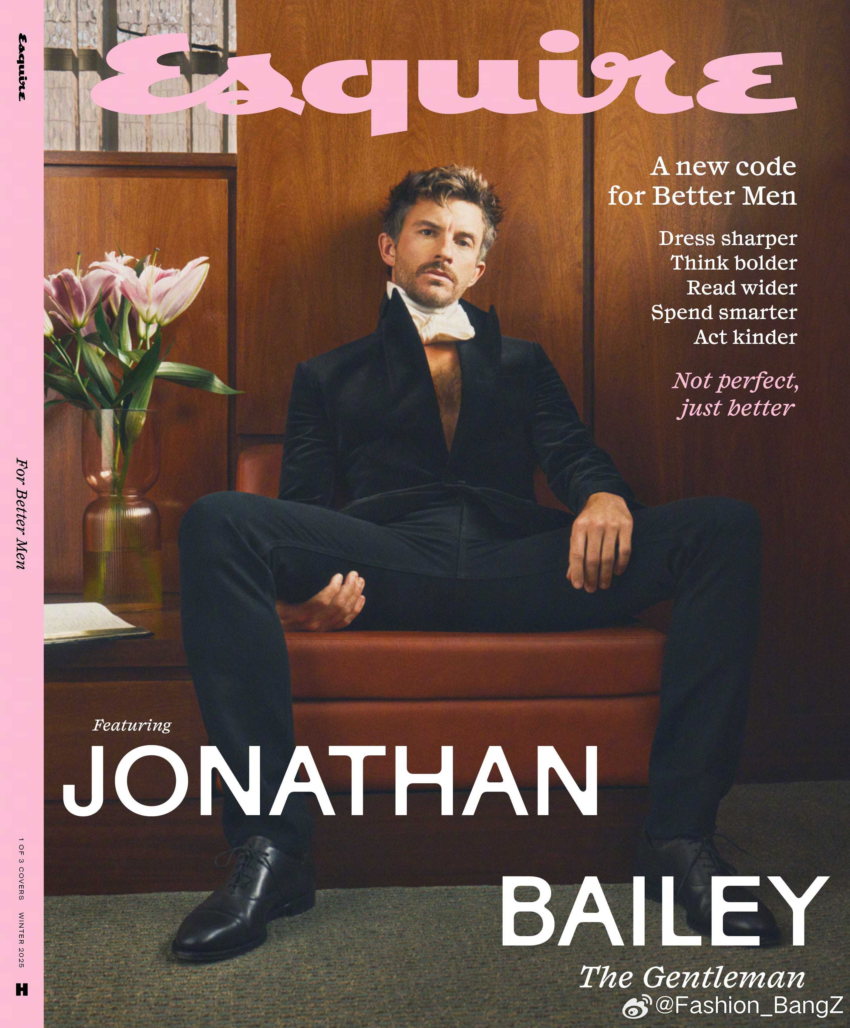 英国版 Esquire 冬季刊，演员 Jonathan Bailey 身着 Di