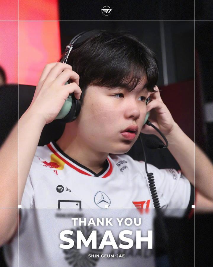 【】虎扑11月18日讯 今日T1宣布AD选手Smash离队，具体如下：𝐓𝐡?