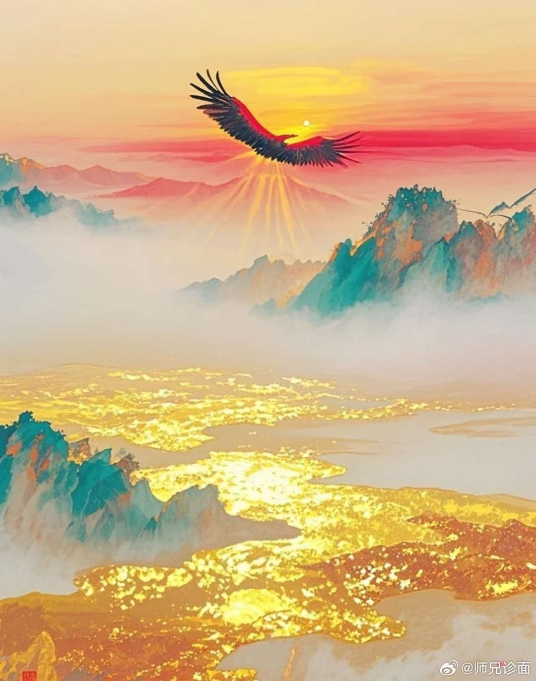 晨见大鹏奔红日，你周边所有的雾霾都要被冲散了。点赞，下一站：晴空万里。 ​​​