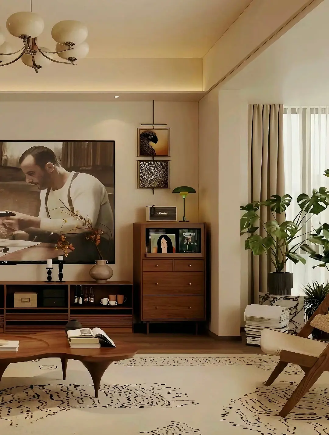 现代中古风。当现代简约遇见复古岁月，现代中古风以奶油白基底，衬托着焦糖...