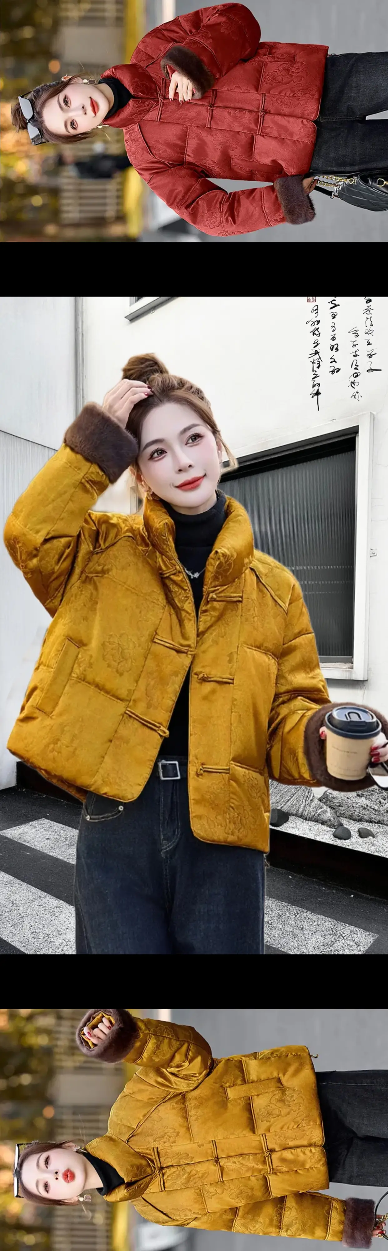 新中式国风羽绒服来咯，时尚洋气，过年这样穿太美了