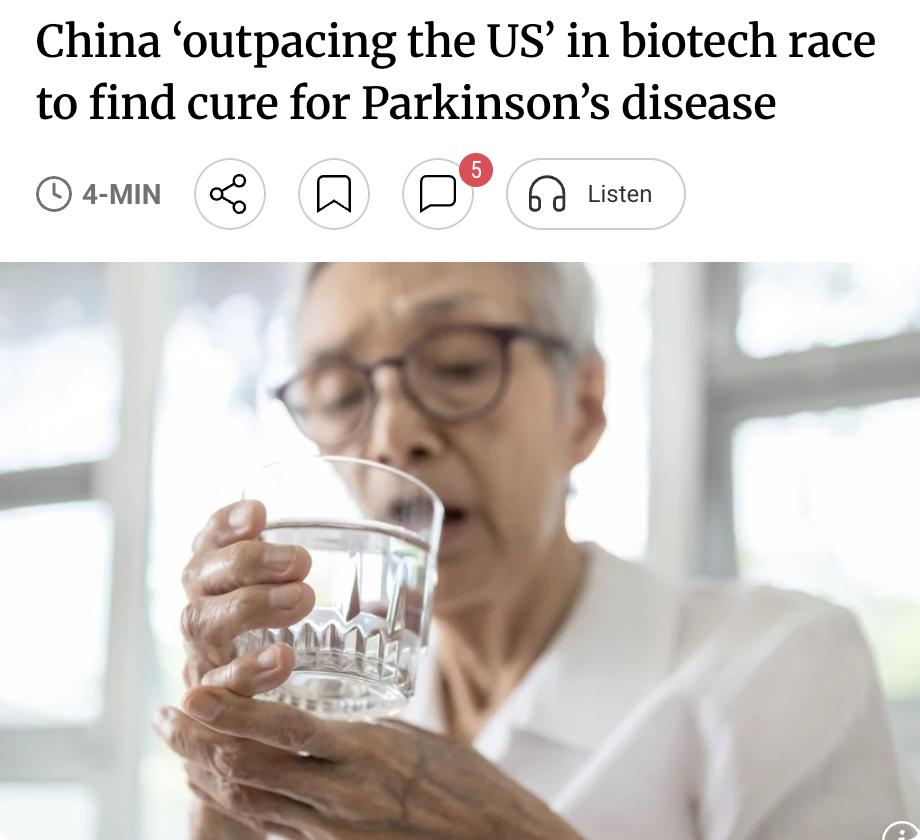 外媒：中国企业在帕金森病干细胞疗法研发中声称领先美日的竞争对手。

中国合肥中科