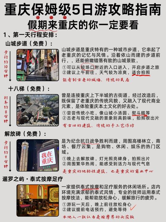 重庆正确游玩顺序✅ 5天4晚晚行程攻略认真看