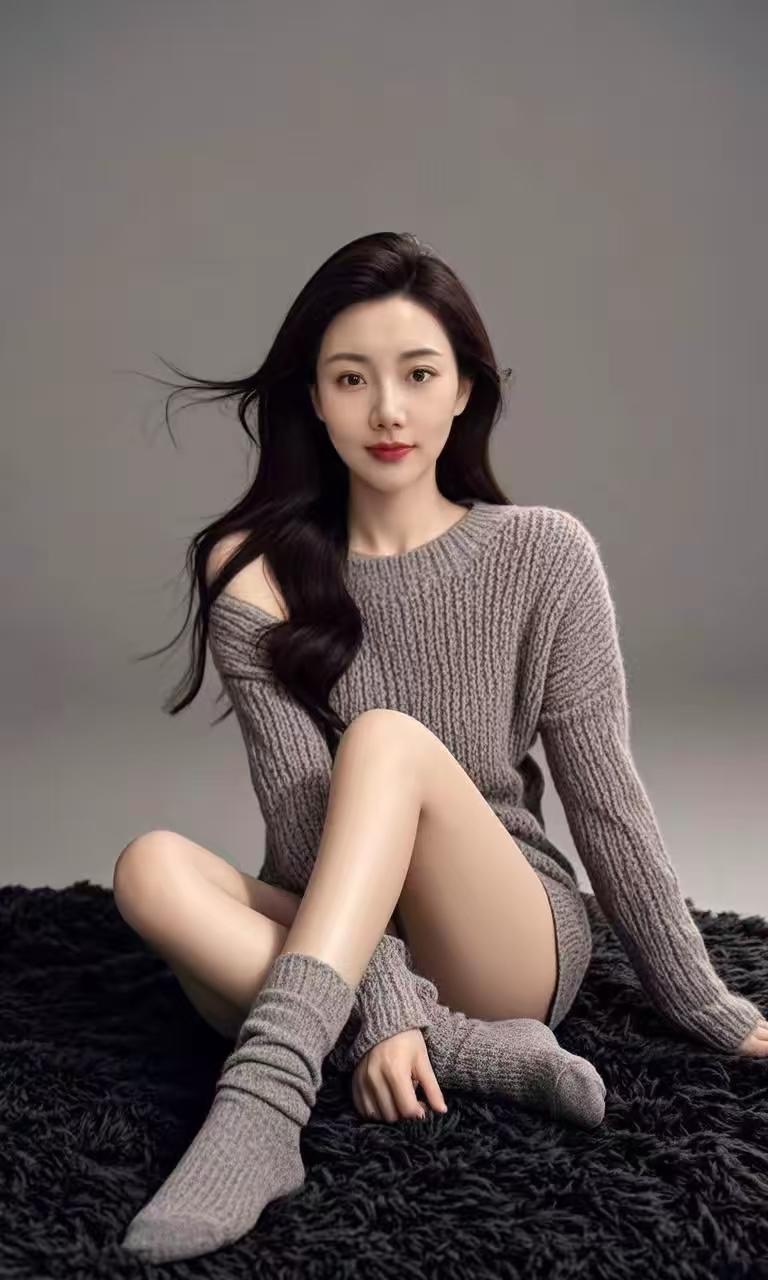 慵懒午后，毛衣配长袜，温柔系女孩的治愈系穿搭，随手一拍都是氛围感大片。
