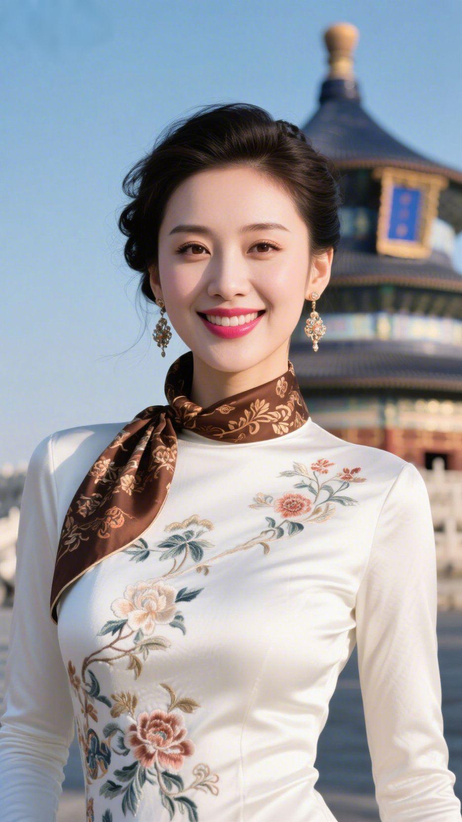 天坛晴色醉人间
 
晴空如洗，澄澈天光漫洒天坛，鎏金宝顶迎着暖阳熠熠生辉，黛色飞