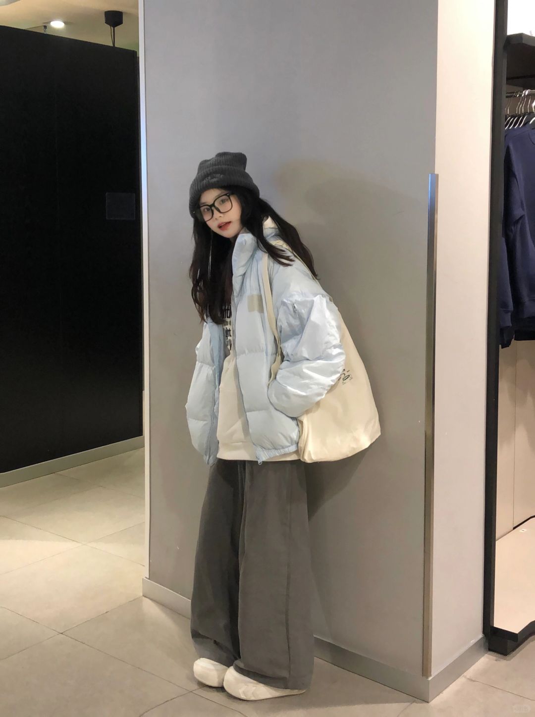 ❄️入冬的第一件蓝色羽绒服好好看！！！