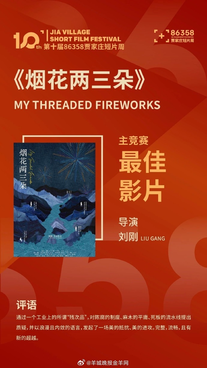 第十届86358贾家庄短片周荣誉揭晓🎬由羊城晚报主办的“向山海走去”青年导演创