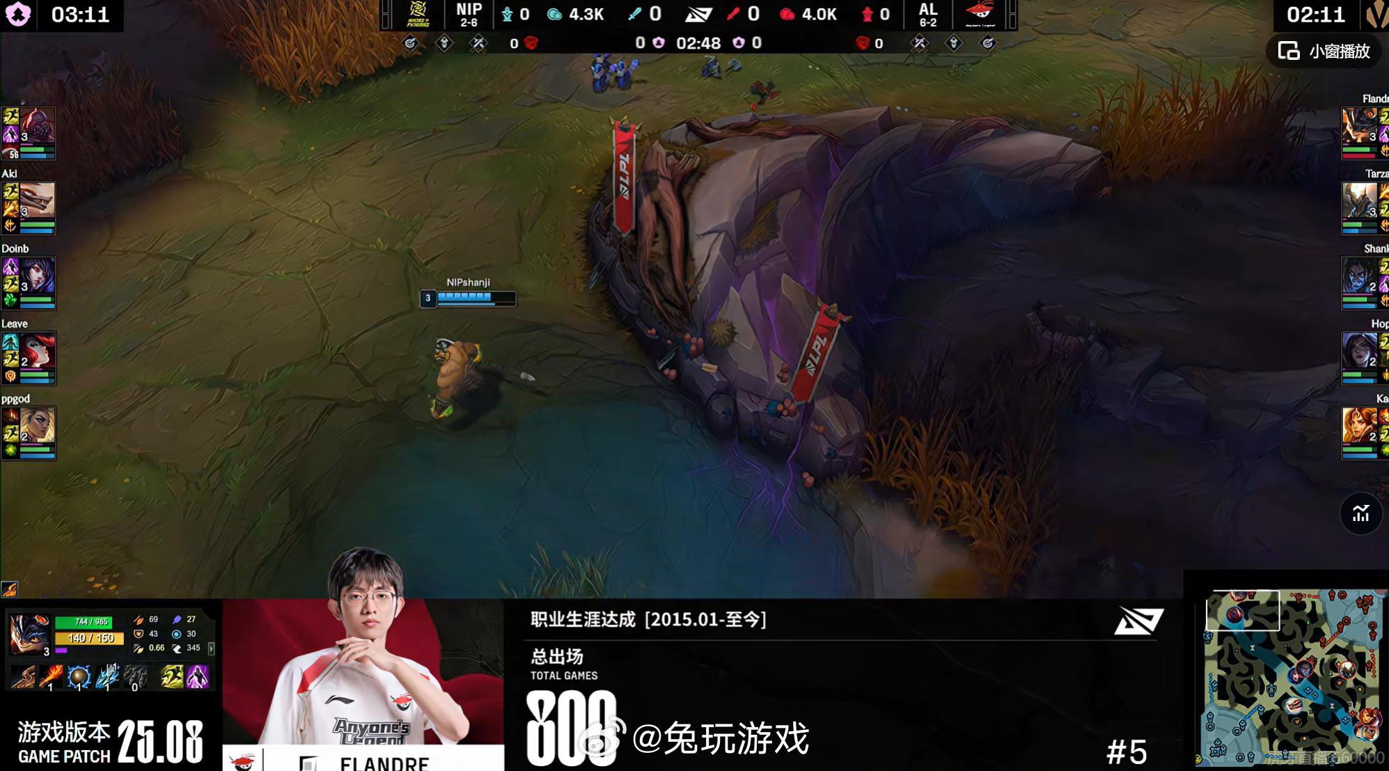 【里程碑：Flandre达成LPL800出场成就】Flandre800出场在今日