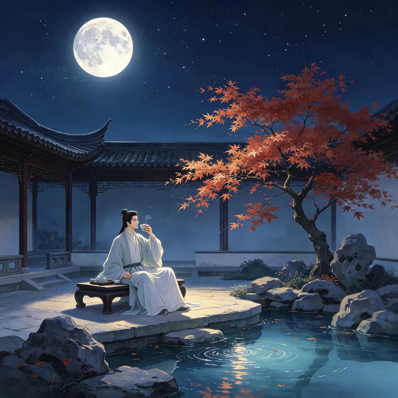 醉里乾坤忘鬓霜，
 浮生起落酒中藏。
 一杯尽解尘间扰，
得失荣辱随风扬。