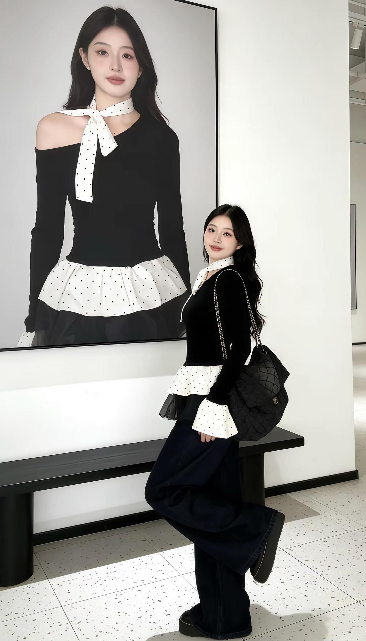 穿搭日记 冬季搭配 韩彩英氛围感大片 复古穿搭 黑色系穿搭