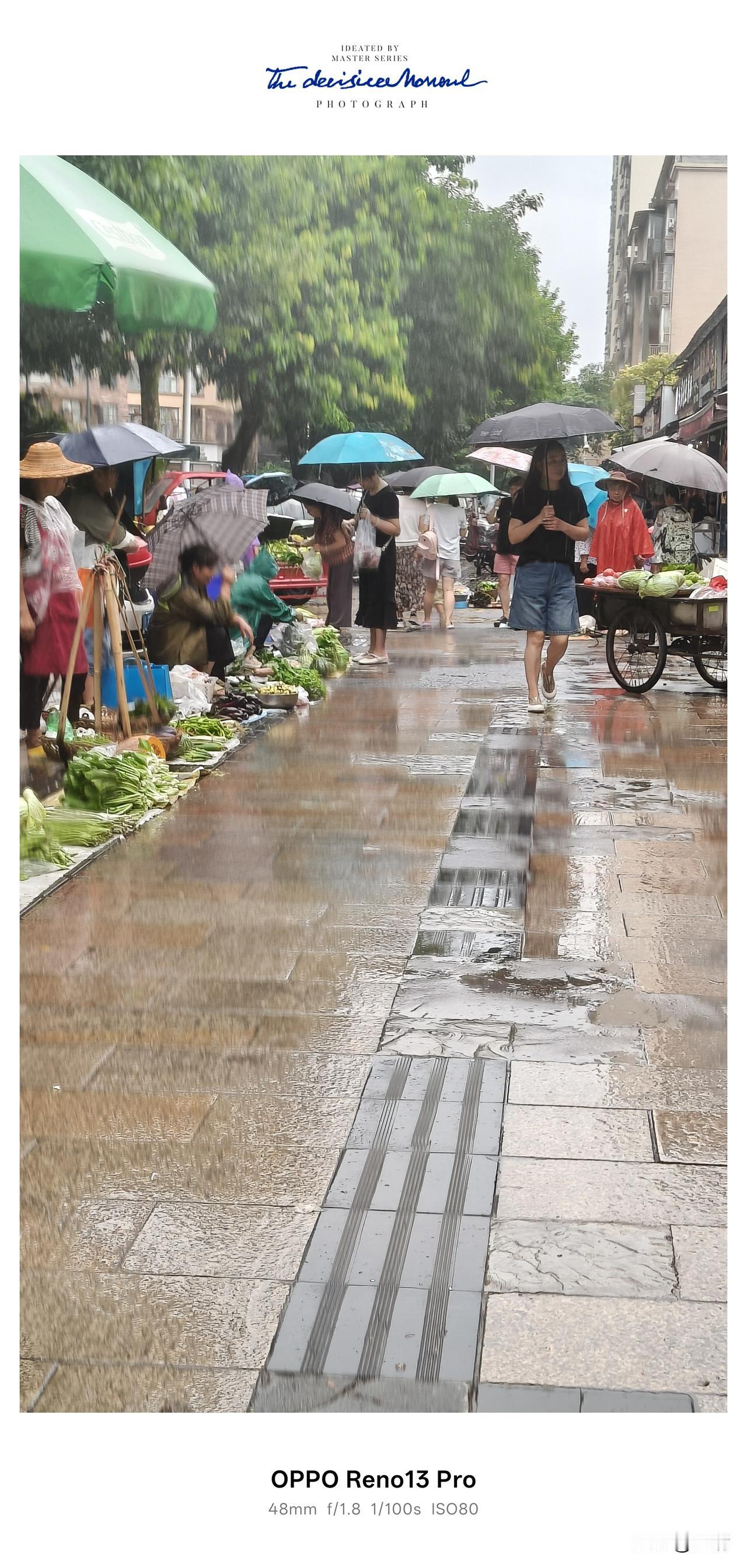 昨夜下了一场酣畅的透湿大雨，闷热的暑气被雨水冲刷得一干二净，天气一下子就凉快下来