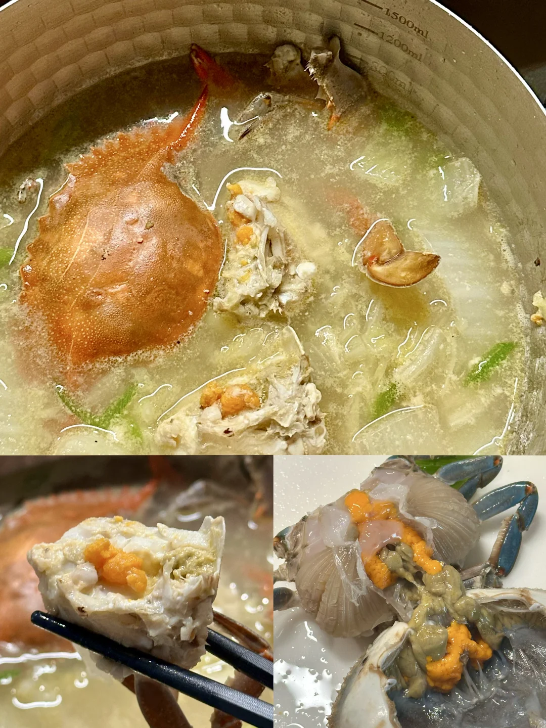 蓝蟹超便宜的季节🦀做锅热乎鲜美的蟹白汤🍲