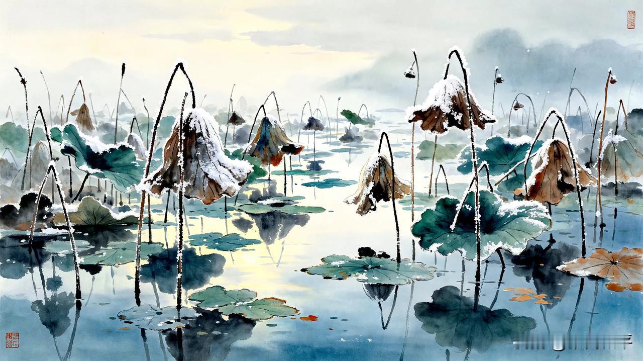 ▍原创作品▍
七绝·秋荷
  文/张和平
枯柄擎霜立晚风，
半池瘦影对秋空。
莫