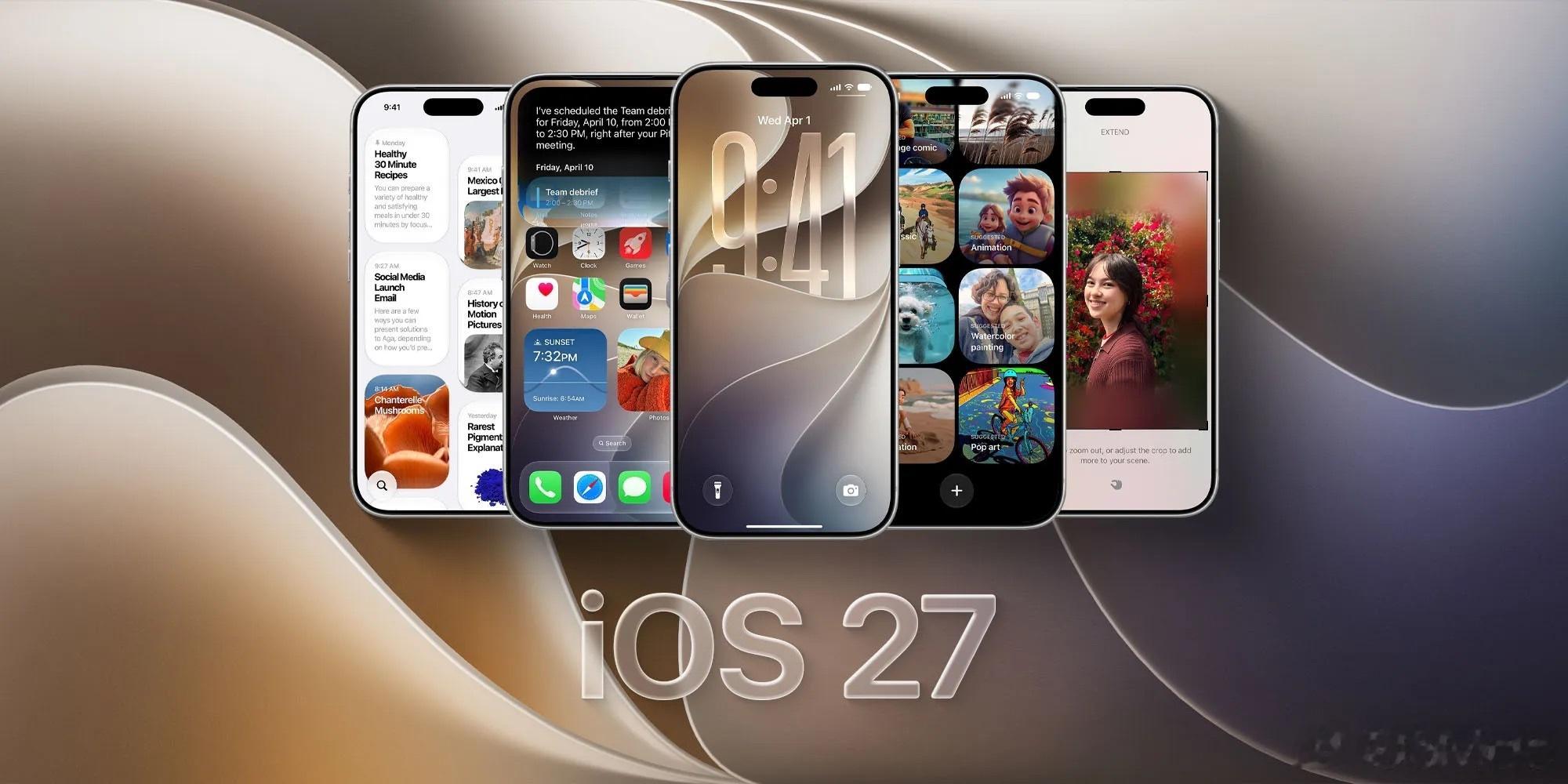 iOS 27目前处于测试阶段，将于今年秋季面向全部用户推送，下面是五项已有传闻、