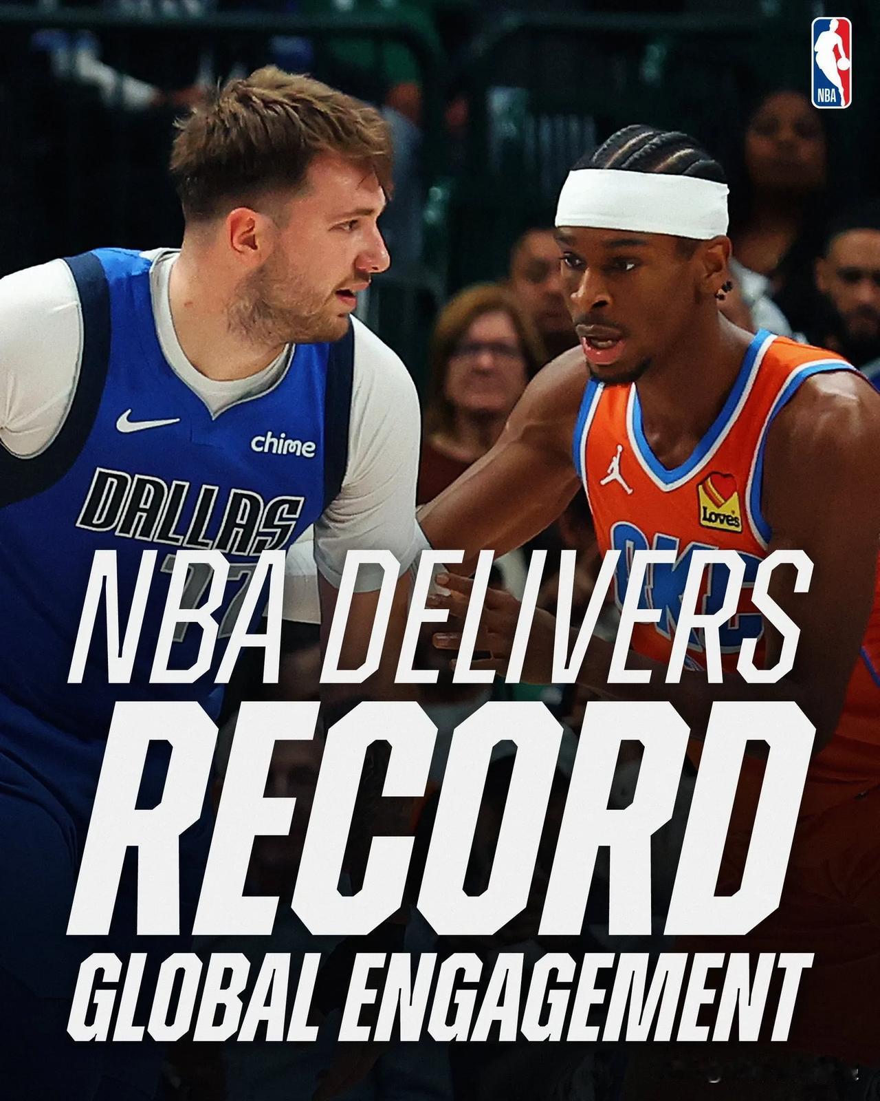 在 2023-24 赛季期间NBA在全球社交媒体渠道和 NBA App 上创造了