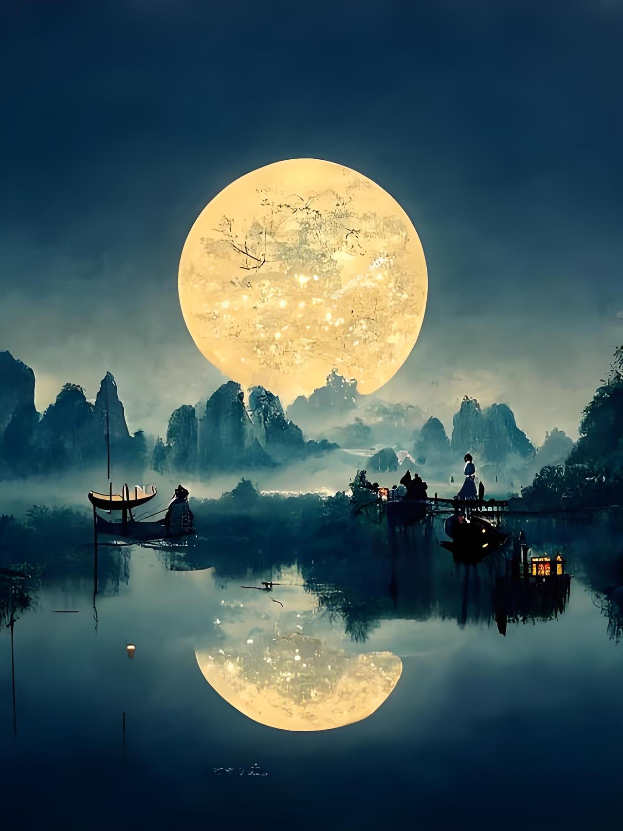 江畔何人初见月？
江月何年初照人？ 
人来人往不识记，
江月照见不回还。