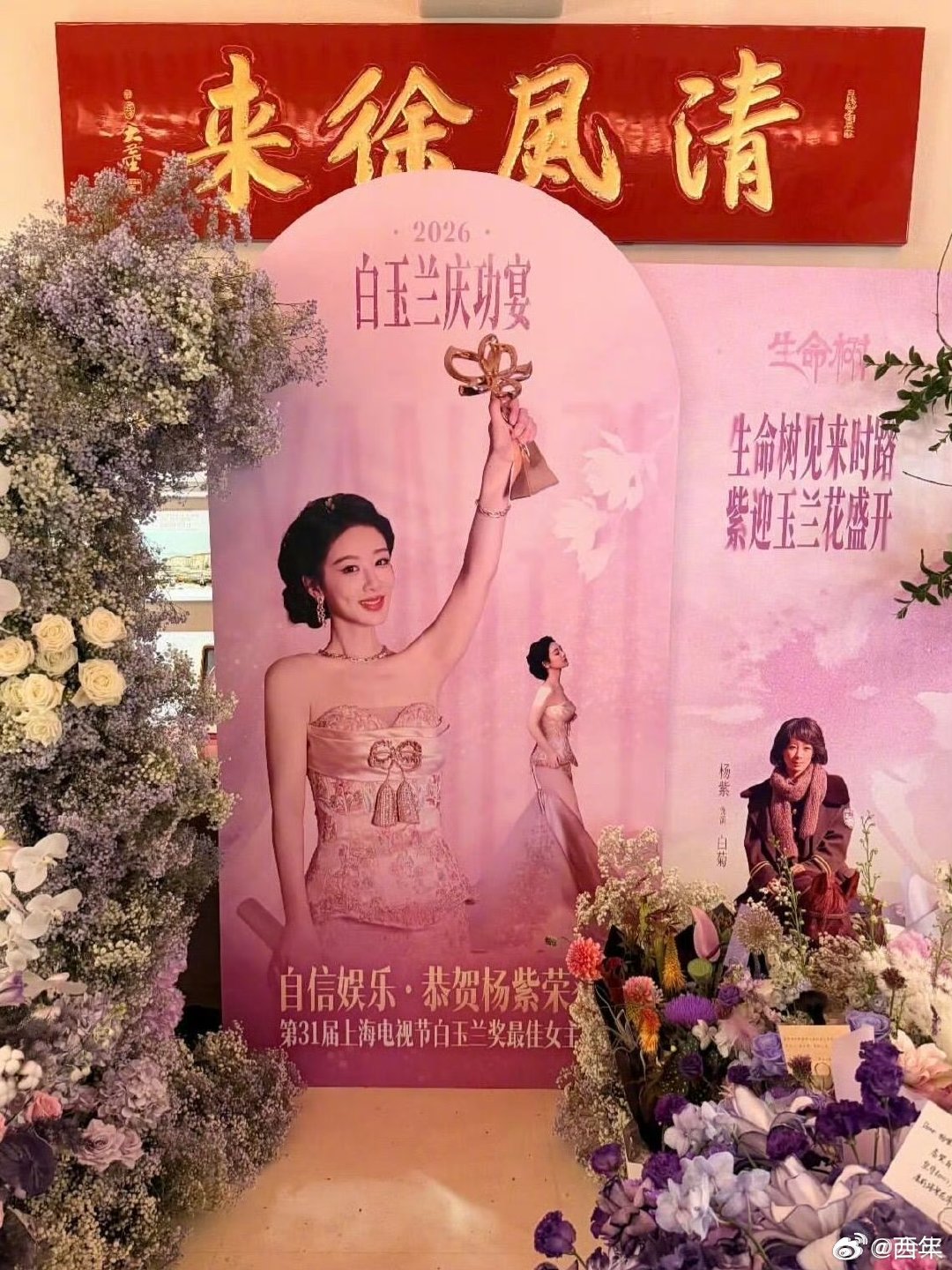 杨紫圆梦白玉兰杨紫白玉兰庆功宴，终于圆梦白玉兰啦 