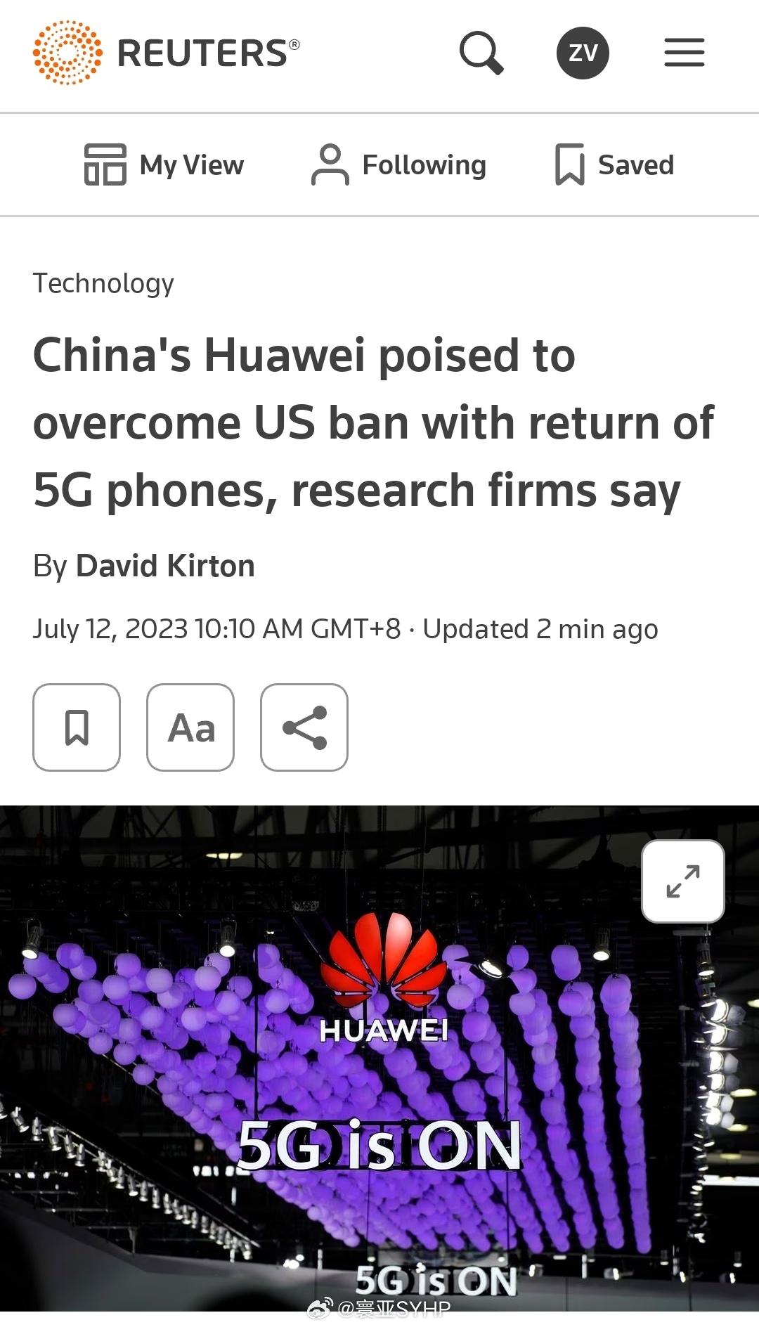 研究机构：华为今年底或重返5G智能手机行业路透社援引3家第三方技术研究公司称，华