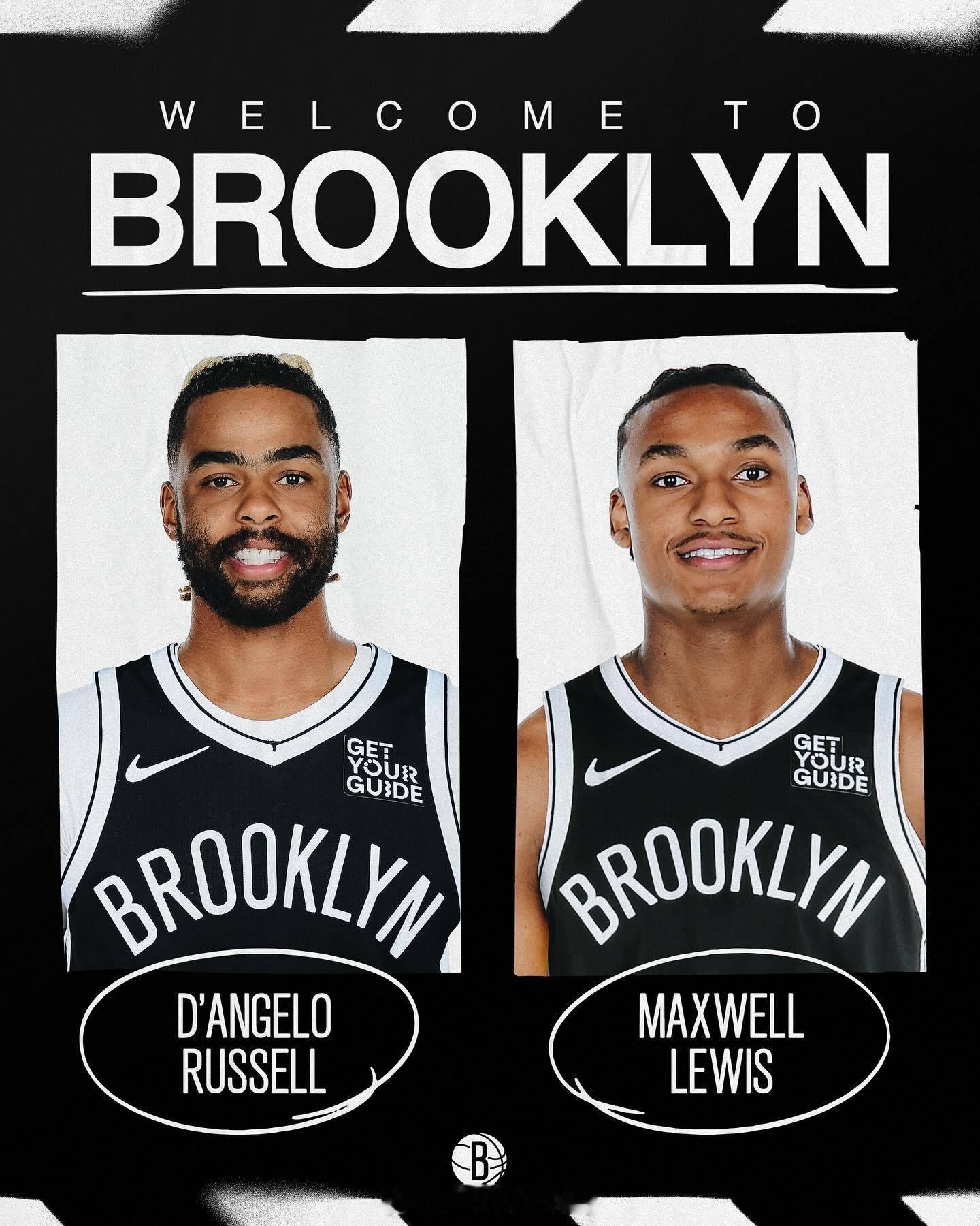 篮网可以的！已经发布欢迎拉塞尔和刘易斯的图片 