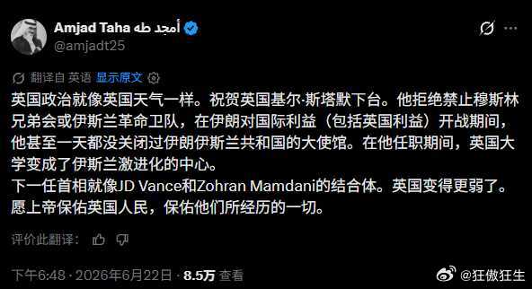 阿联酋的中东战略专家评论英国：更弱了！ 