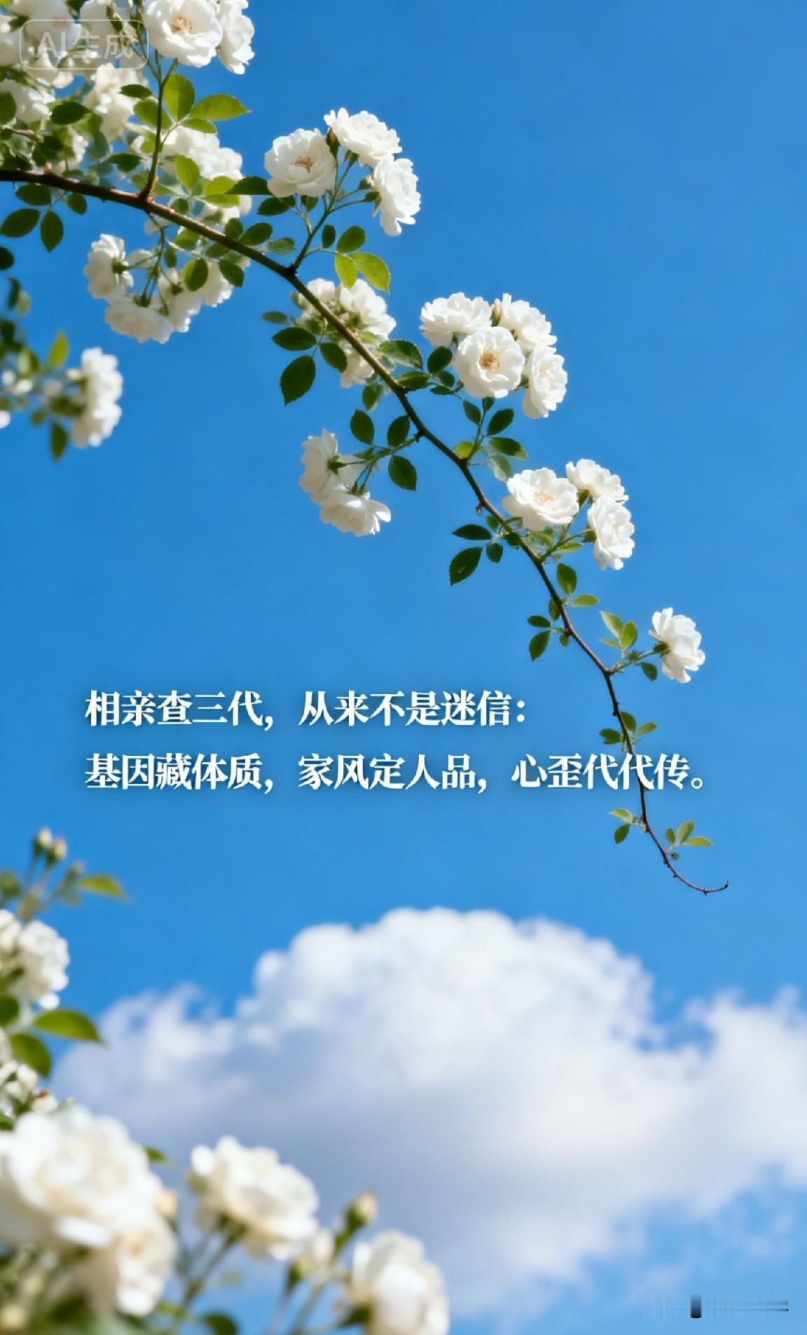 相亲查三代，从来不是迷信：基因藏体质，家风定人品，心歪代代传。

网上有个经久不