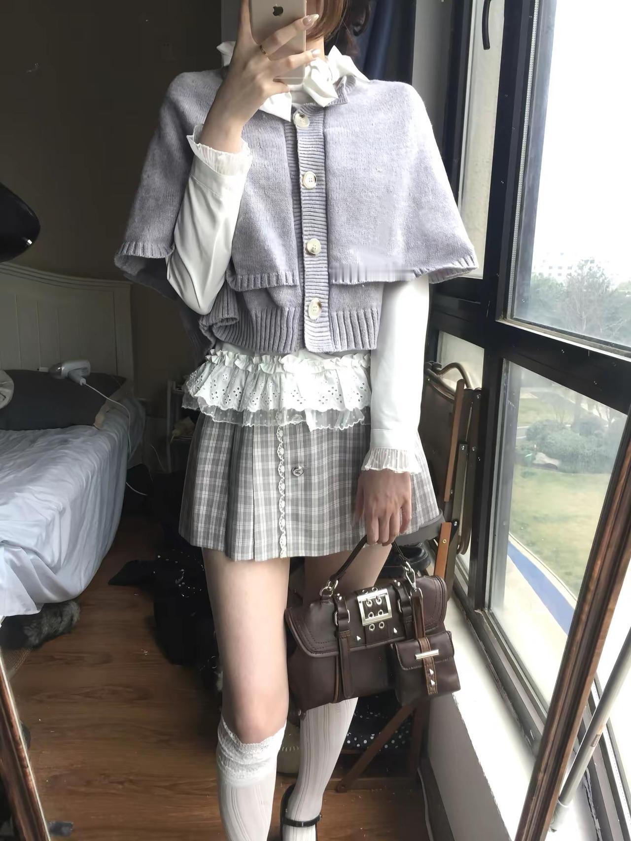 香芋紫。穿搭 韩系穿搭 学院风穿搭