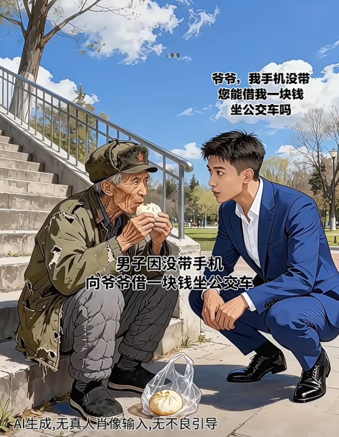 “ 一贫如洗却善良入骨，流浪爷爷的一块钱，藏着人间最纯的温柔 ”[吃瓜群众][吃