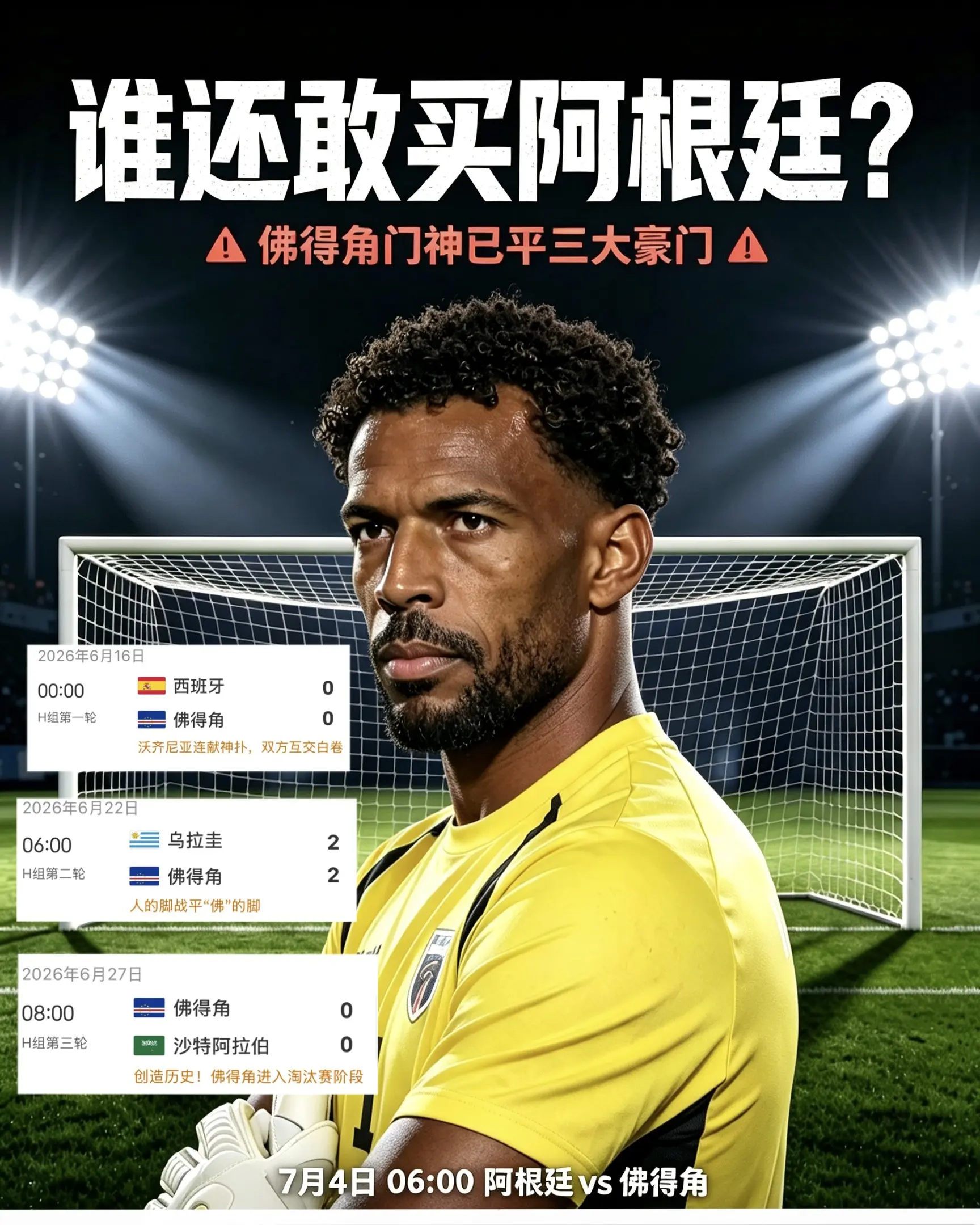 在座各位谁敢买阿根廷赢？
