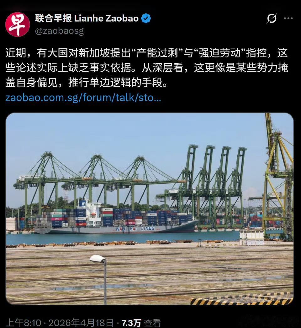 这是一个药方，怎么砸到新加坡头上了。美国真是老大夫，一个药方吃天下。