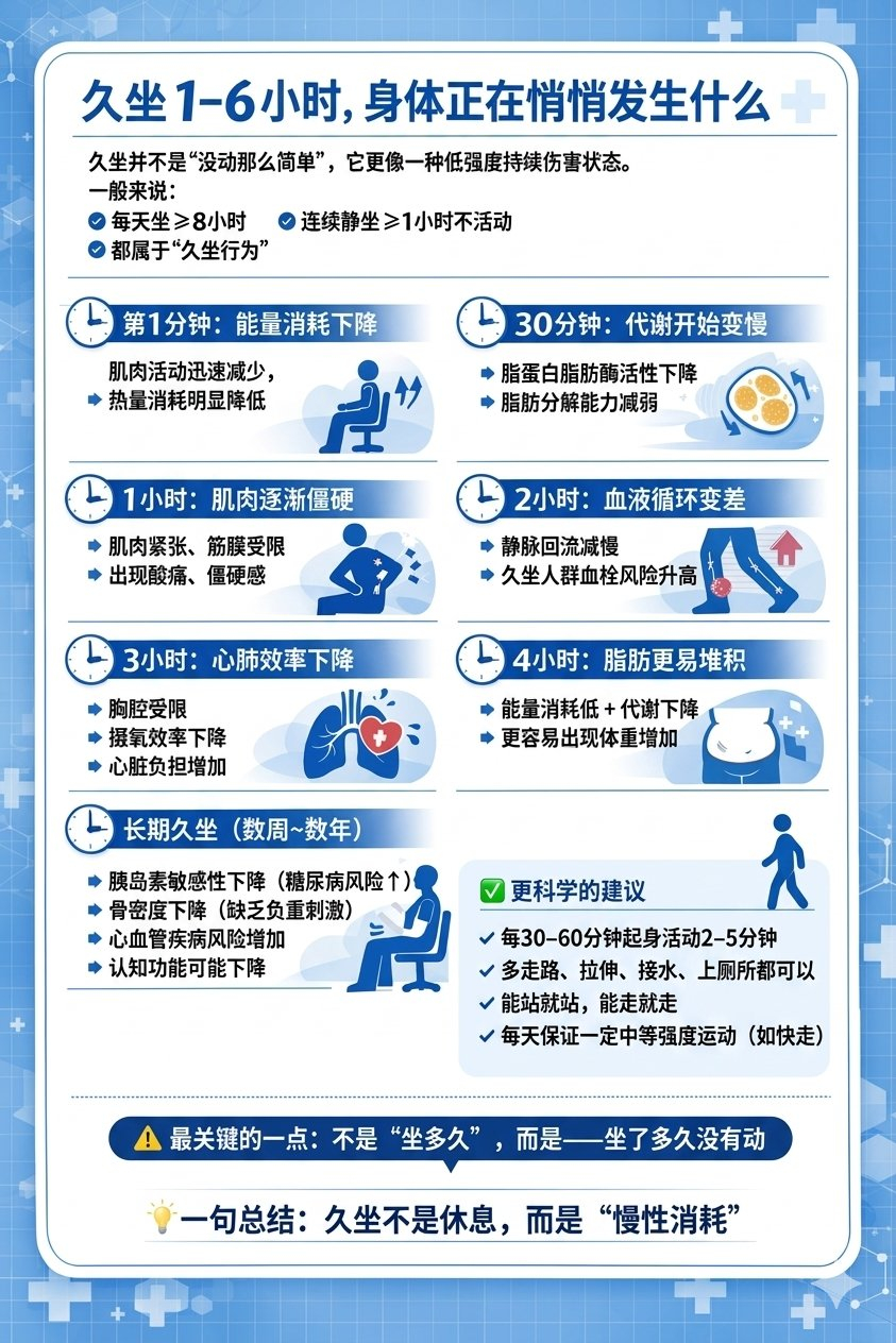 久坐不是休息，而是慢性消耗。 