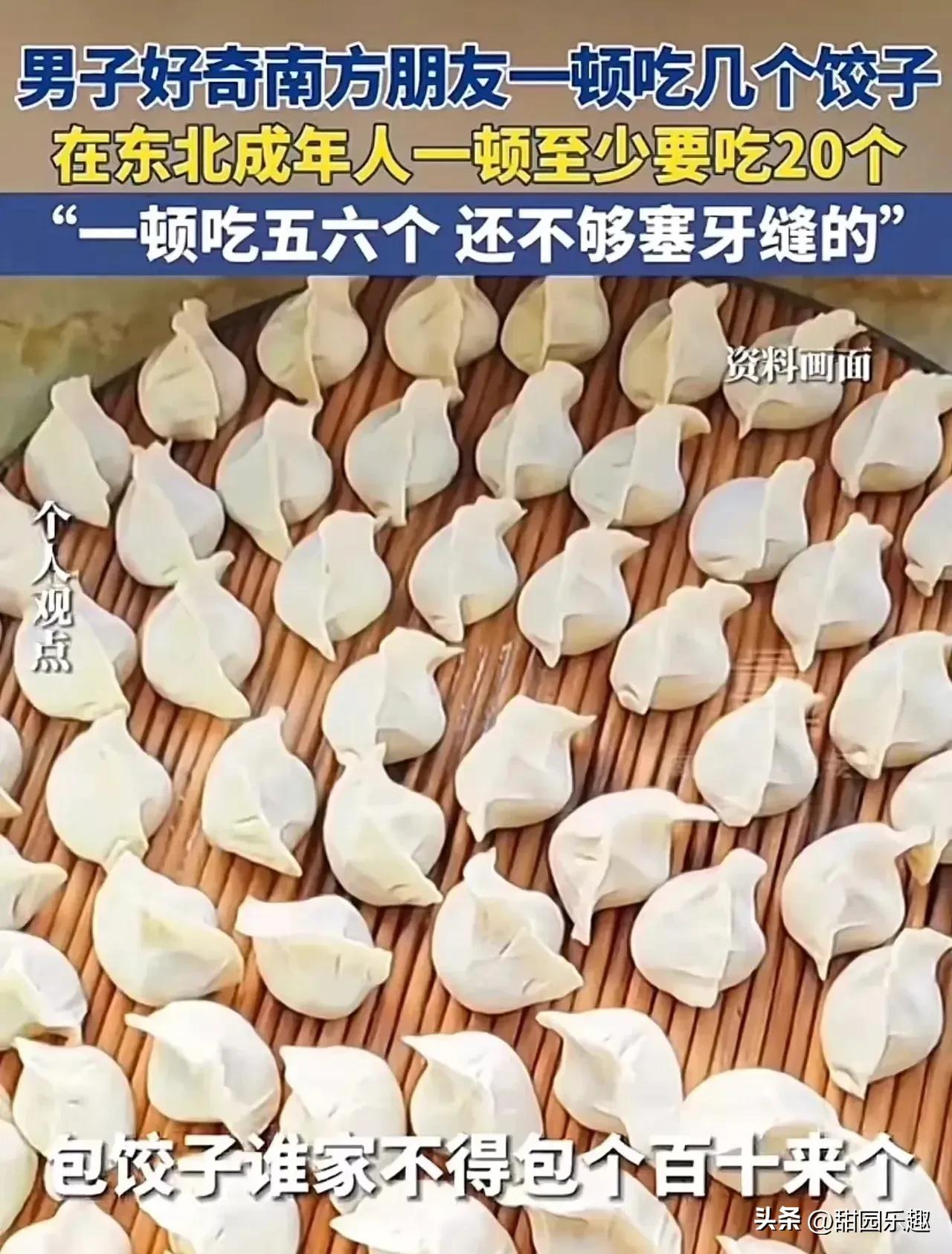 在黑龙江，有这样一位男子，他听闻南方人一顿仅仅只吃五六个饺子，心中满是不可思议。