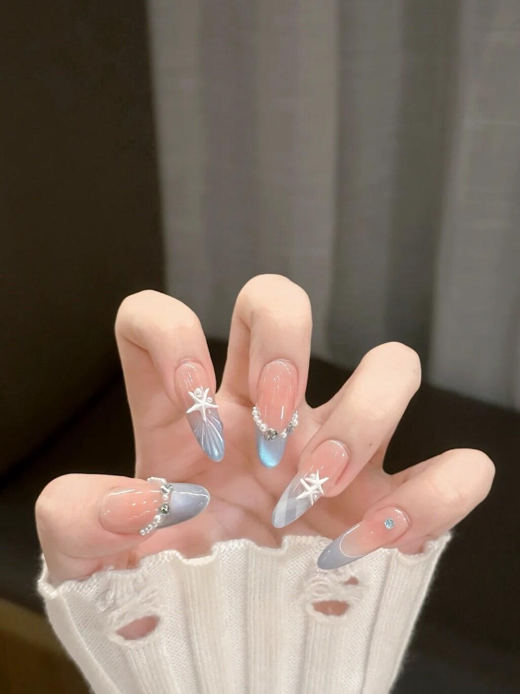 𝘀𝗵𝗮𝗿𝗲 𝗻𝗮𝗶𝗹 ⁵⁰(分享夏日清新美甲!!) 