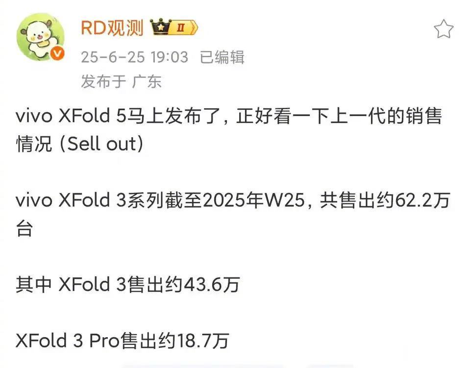 vivo x fold3系列销量，这销量如何 ​​​