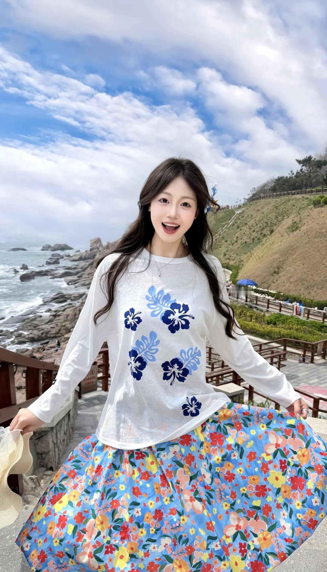 阳光明媚 我也明媚青岛ootd穿搭