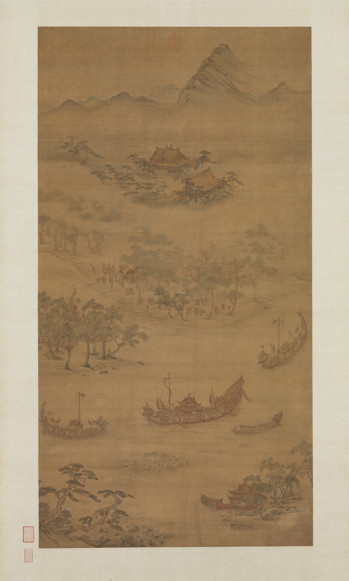 台北故宫藏元，吴廷晖《龙舟夺标图》 