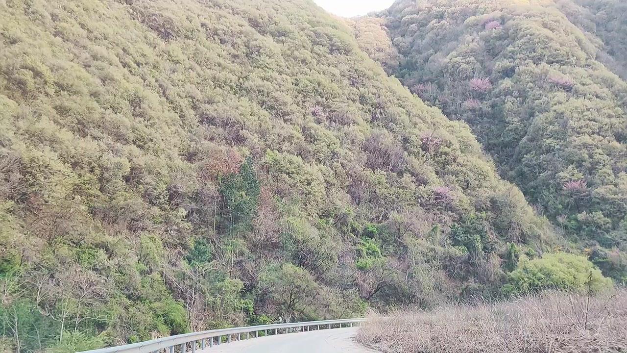 行驶在蓝田辋川李家河水库边的核桃沟，风景美得像闯入了画卷。夕阳西下时，晚霞铺满整