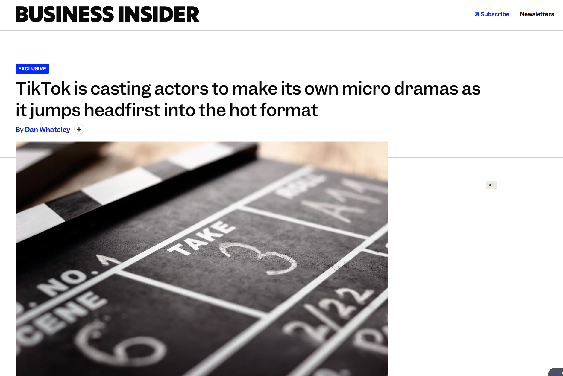 TNABO Business Insider报道：TikTok 正在计划自制短剧