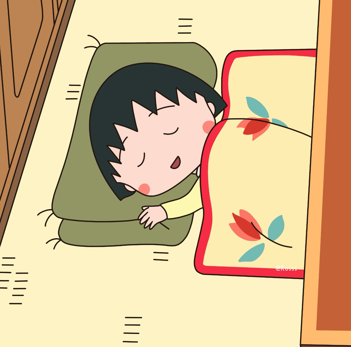 丸子头像对应的小场景背景图樱桃小丸子樱桃小丸子[超话] 图源原创插画设计师：Ro
