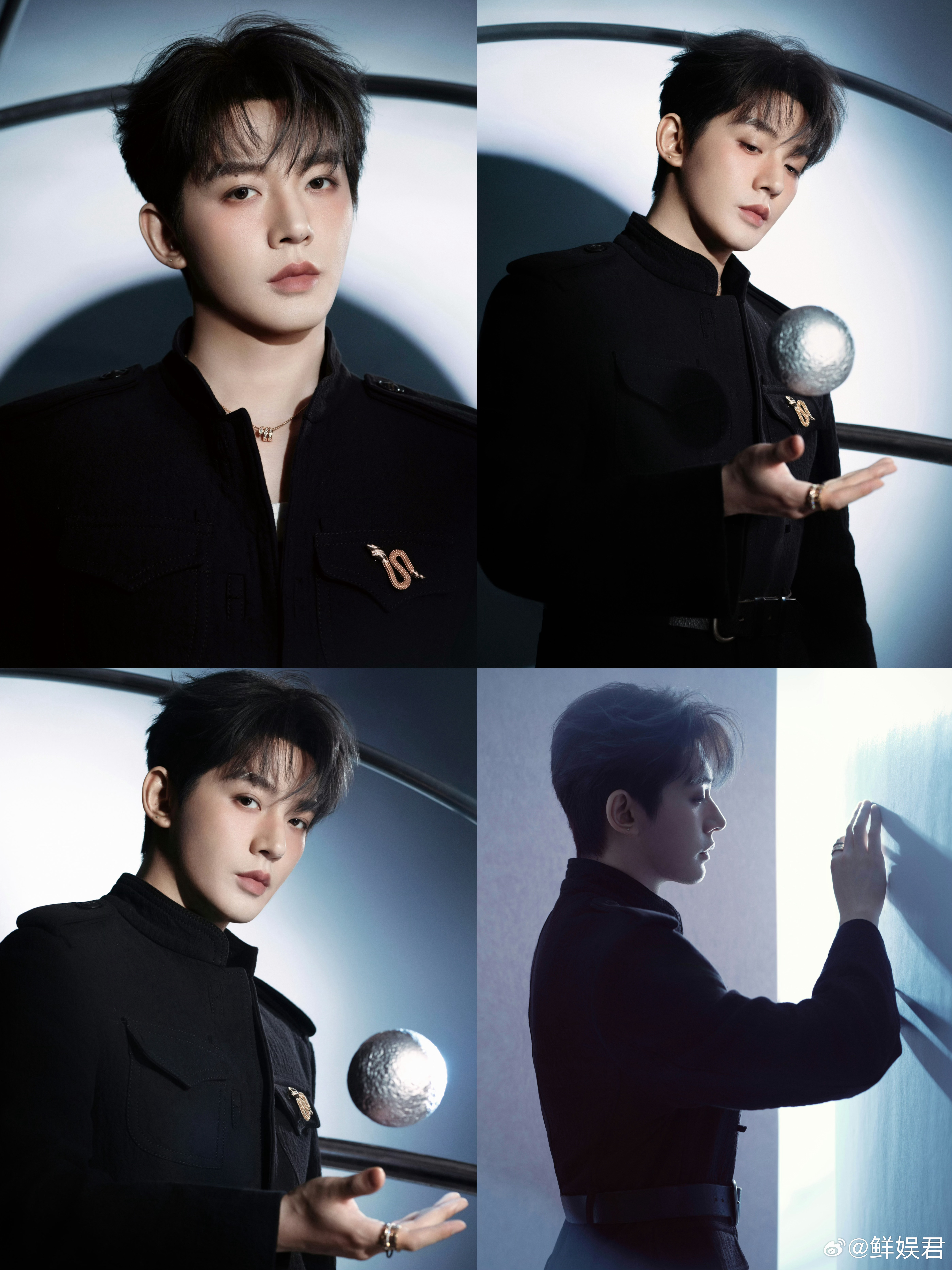 微博之夜出图，邓为断眉allblack晒伤妆，禁欲感霸总拉满，黑色冷冽又贵气，晒