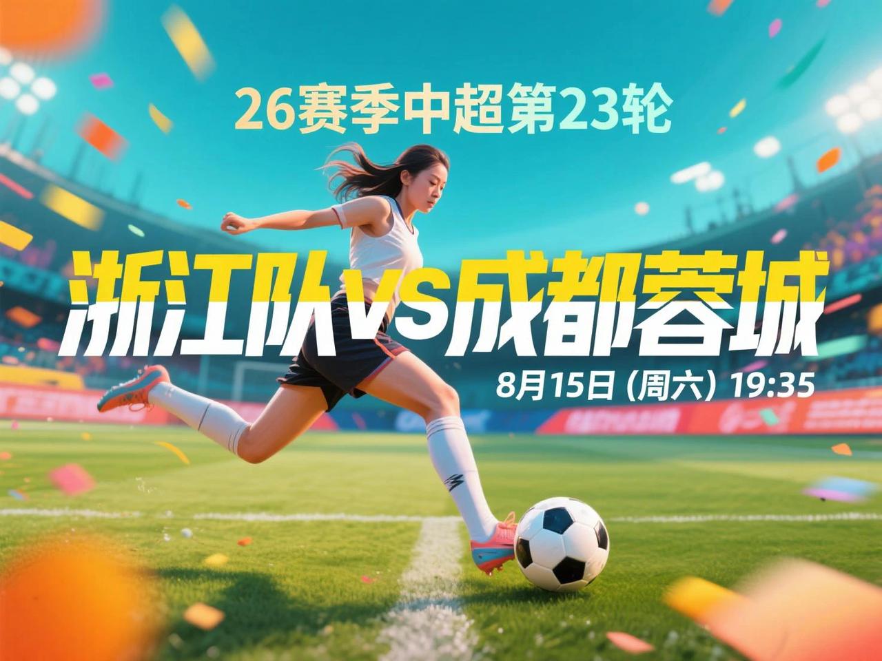 中超第23轮前瞻：浙江队VS成都蓉城 8月15日(周六)19:35
领头羊蓉城会