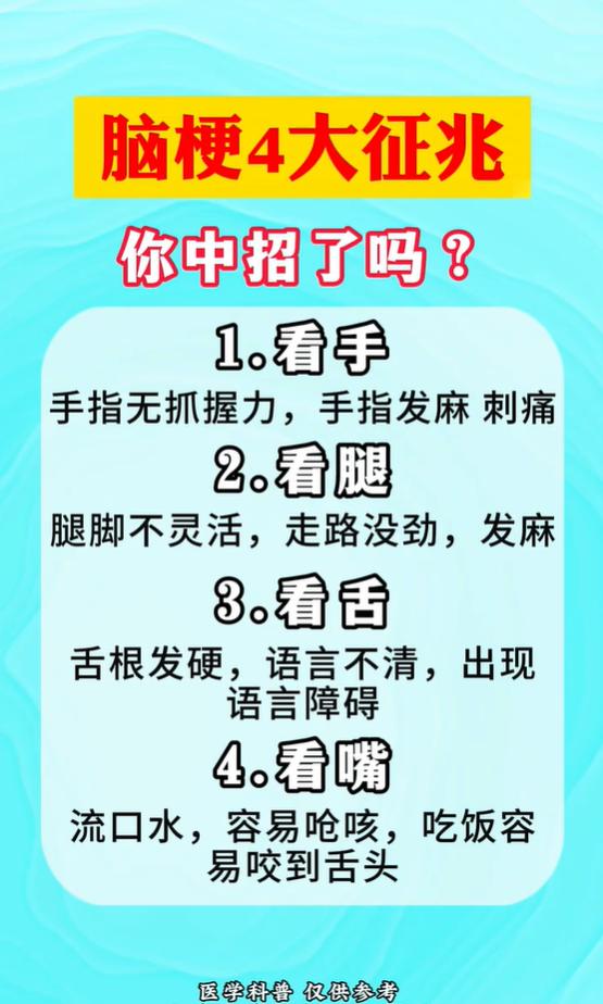 简单四步自查脑梗前兆，对照看看有没有中招