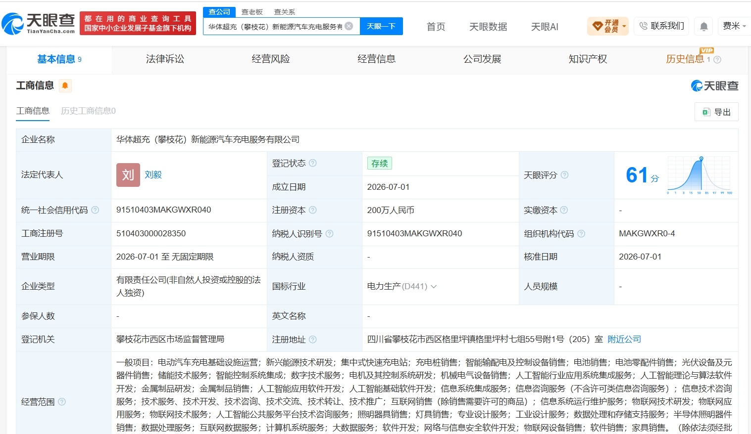 【华体科技在攀枝花成立新能源汽车充电服务公司 注册资本200万】财报研究社Pro