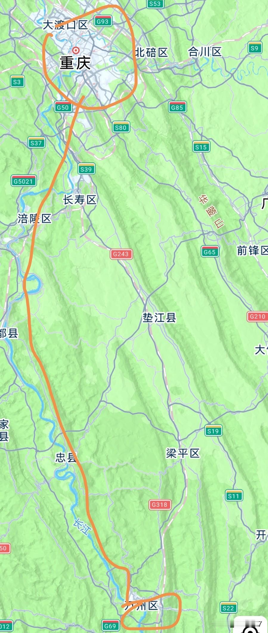 不看不知道，一看吓一跳，万州竟然离重庆主城区这么远，怪不得绵达万高铁很有必要建，