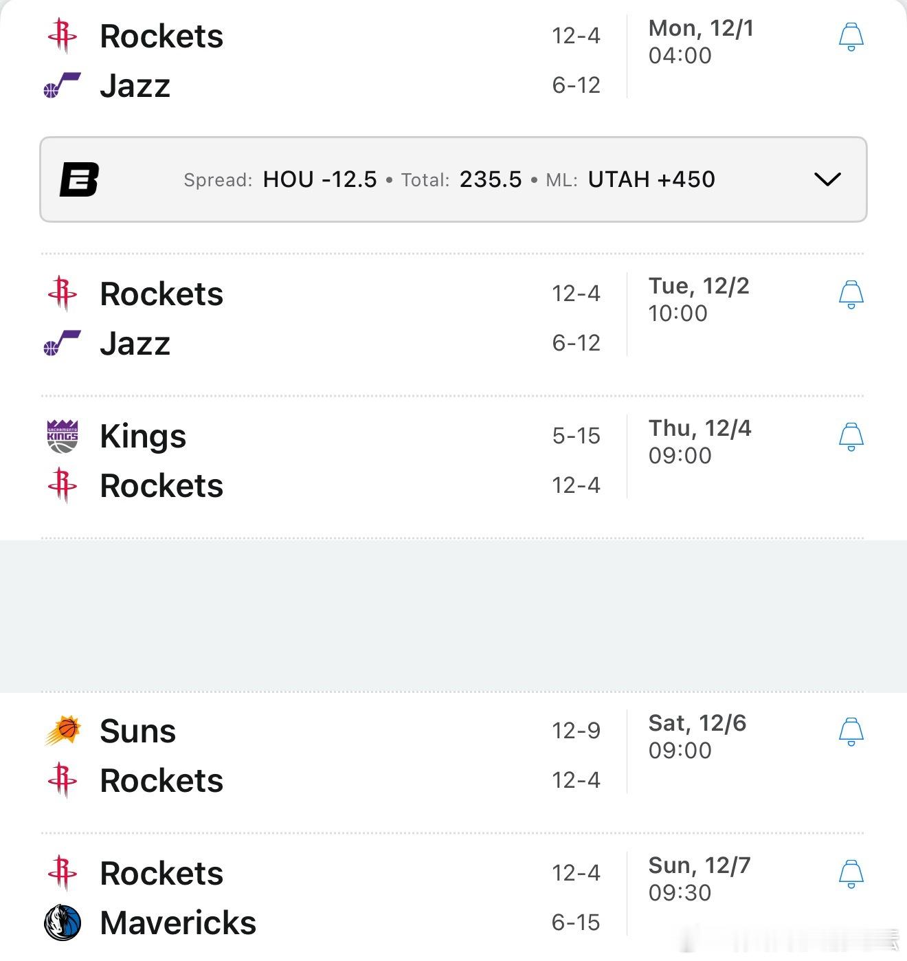 前一阵窝火都是两三天一场比赛，接下来七天五场比赛，这下可以看个够了休斯顿火箭