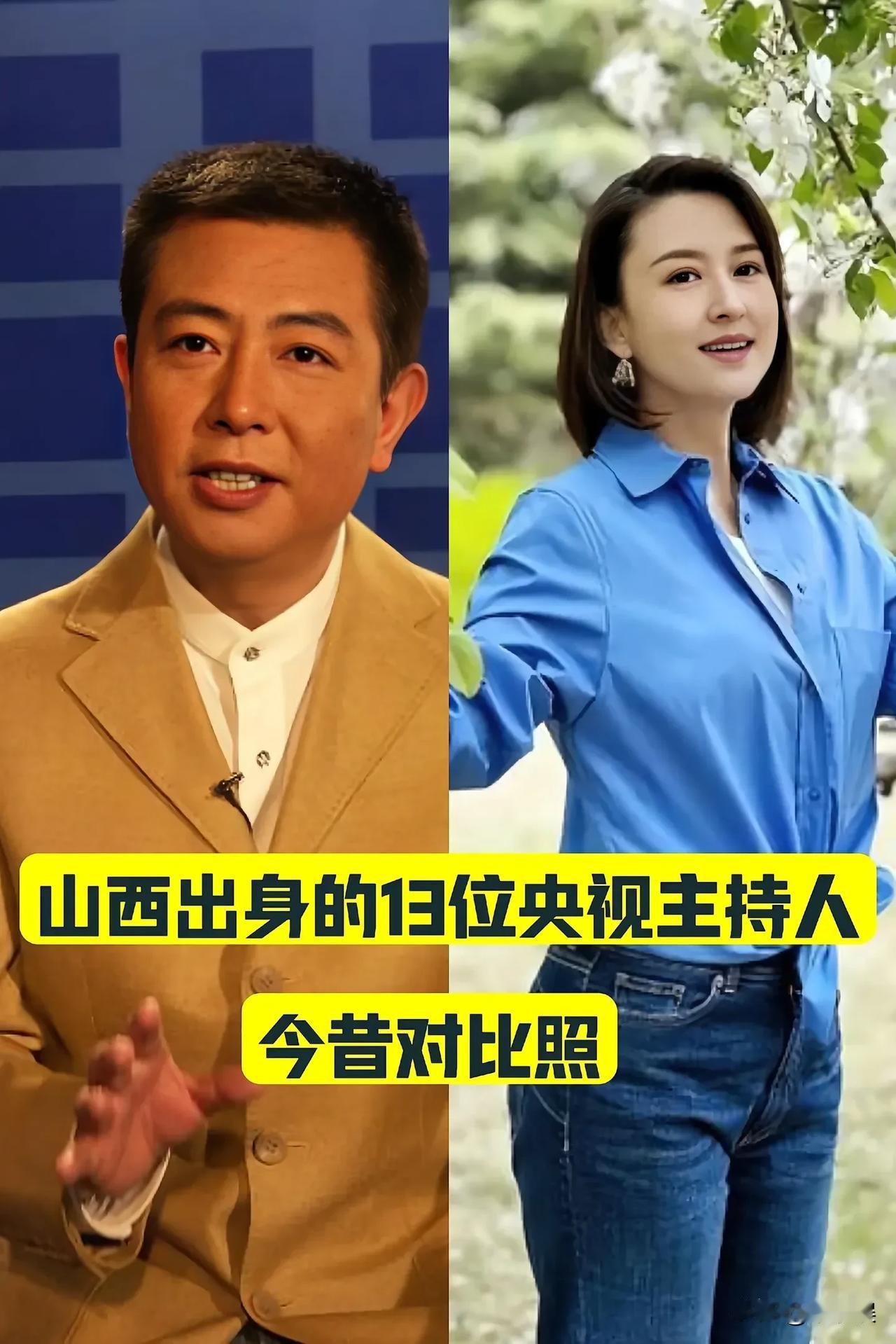 “山西出身“的13位央视主持人 今昔对比照