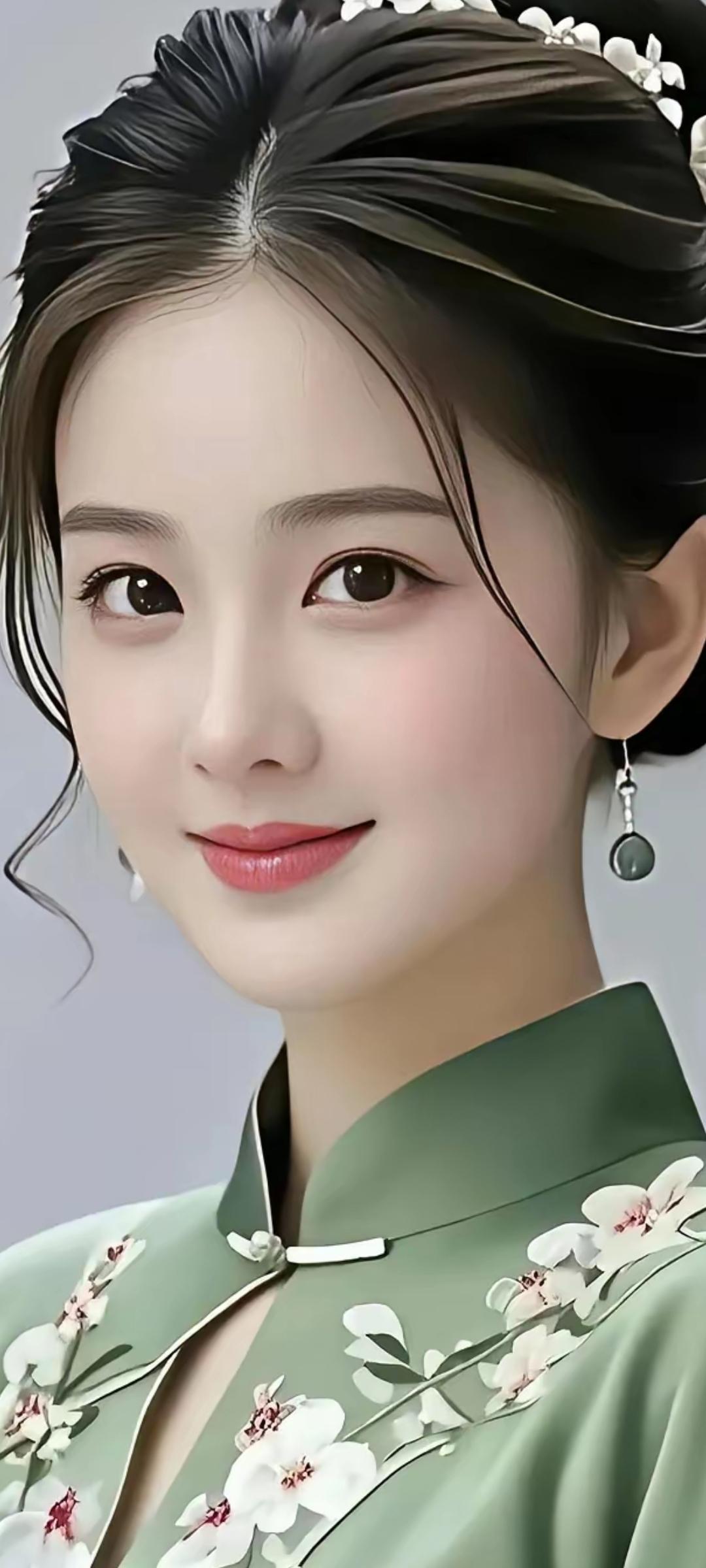 温婉古典，花枝招展，古风美人。