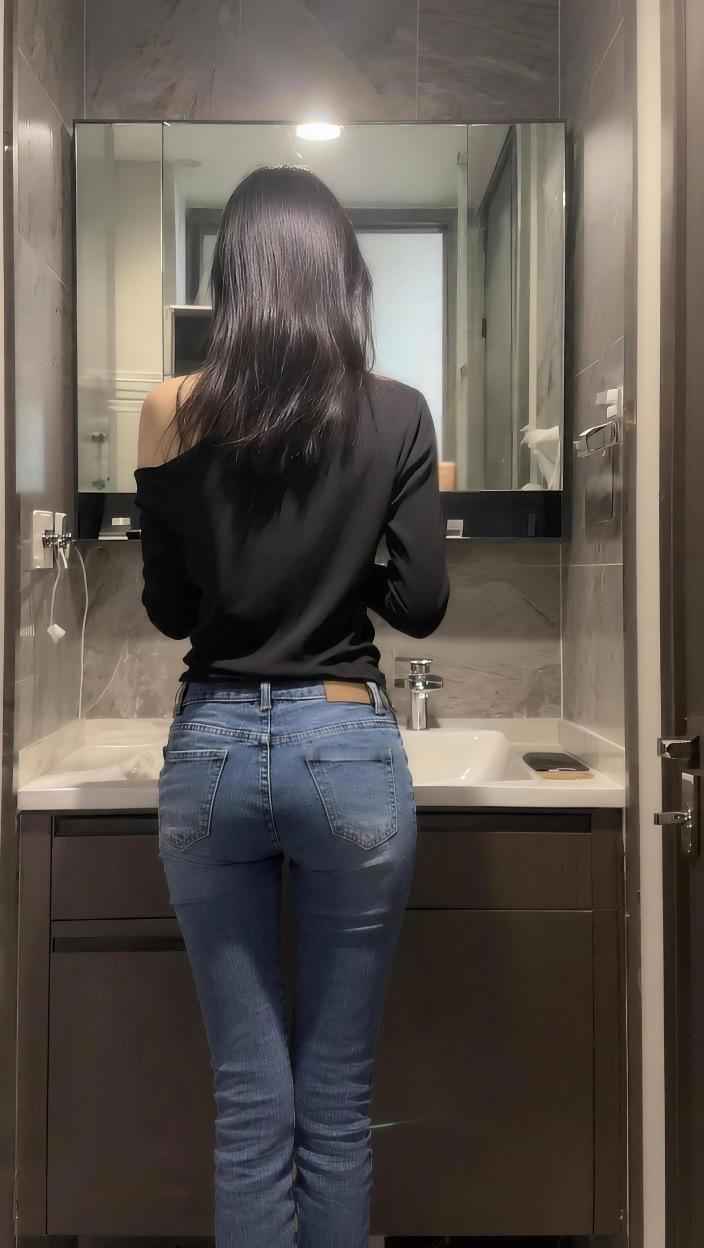 原相机live 背影杀 紧身牛仔裤