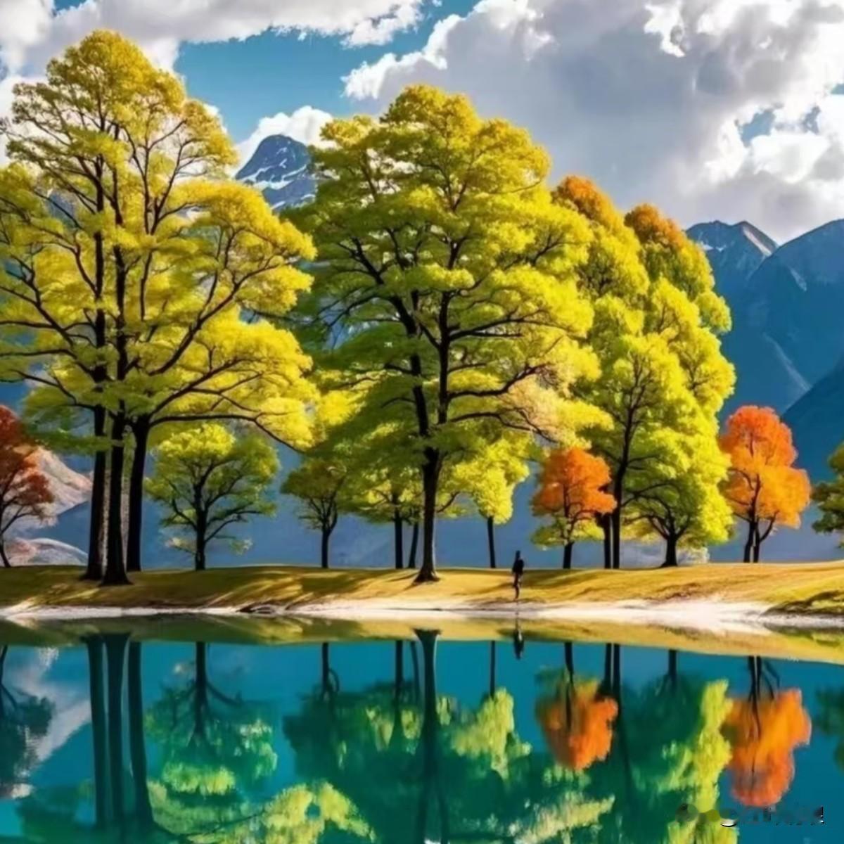 万株绿树郁葱葱。